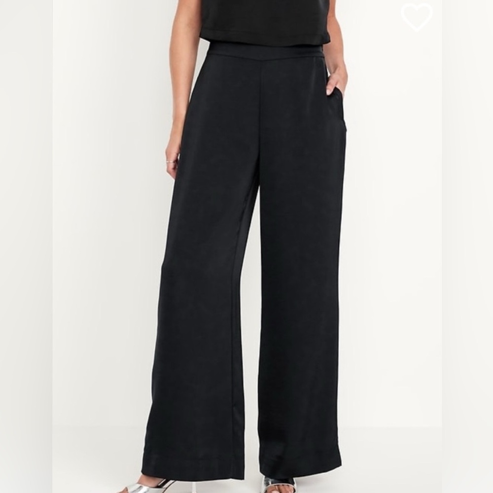 Old Navy Satin Black Wide-Leg Women's Pants